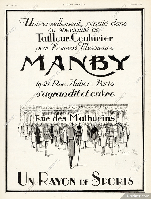 Manby 1925 Rue des Mathurins, Casté