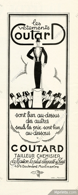 Coutard (Tailor) 1925 Léon Bonnotte — Advertisement