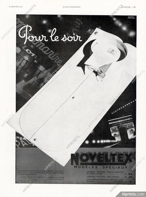 Noveltex 1932 Pour le soir, Chemises pour smoking, Alban Dorland