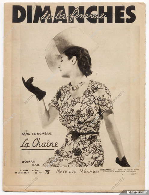 Schiaparelli (Couture) 1938 Dimanches de la Femme cover, Rabbit