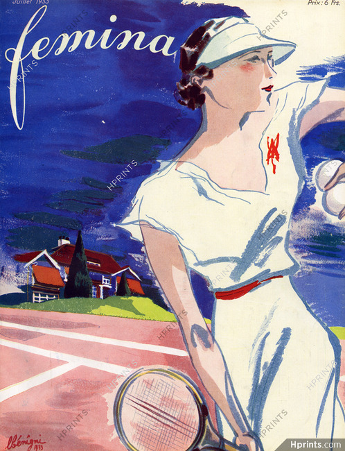 Léon Bénigni 1933 Femina Cover, Tennis