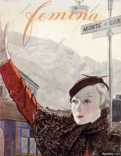 Pierre Mourgue 1933 Femina Cover, Monte Carlo
