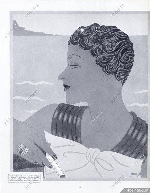 Georges Deligne 1935 Guillaume (Hairstyle), Henry à la Pensée (Ring)