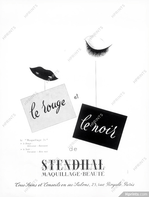 Stendhal (Cosmetics) 1951 "Le Rouge et le Noir" Making-up