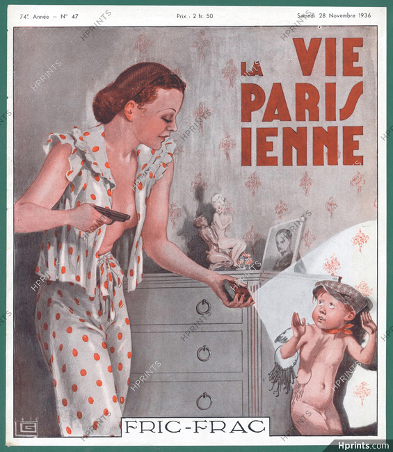 Georges Léonnec 1936 "Break-in", Fric-Frac, Pajamas, Catch in the act