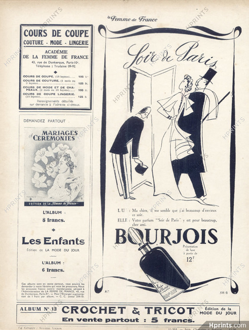 Bourjois (Perfumes) 1936 Soir De Paris