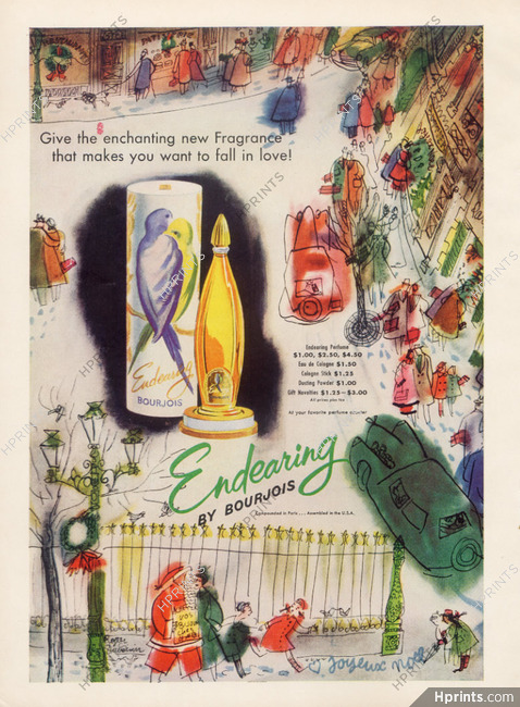 Bourjois (Perfumes) 1951 Endearing, Parrot, Roger Duvoisin