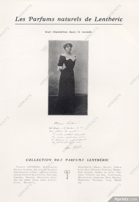 Lenthéric (Perfumes) 1907 Autograph, Portrait