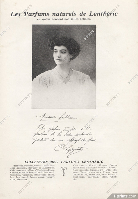 Lenthéric (Perfumes) 1908 Lapeyretty, Autograph