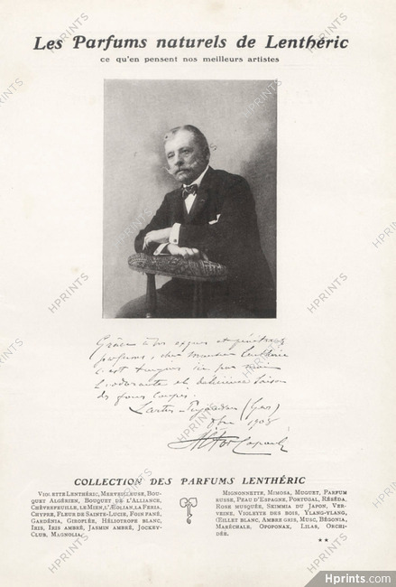 Lenthéric (Perfumes) 1909 Autograph