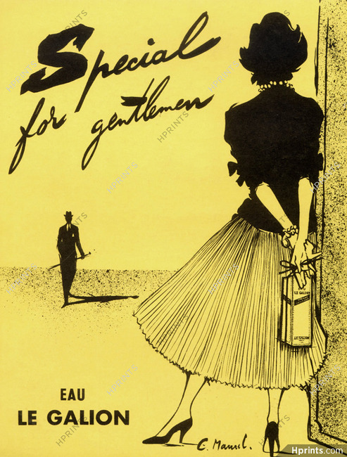 Le Galion (Perfumes) 1957 Special for Gentlemen, Maurel (Version Yellow)