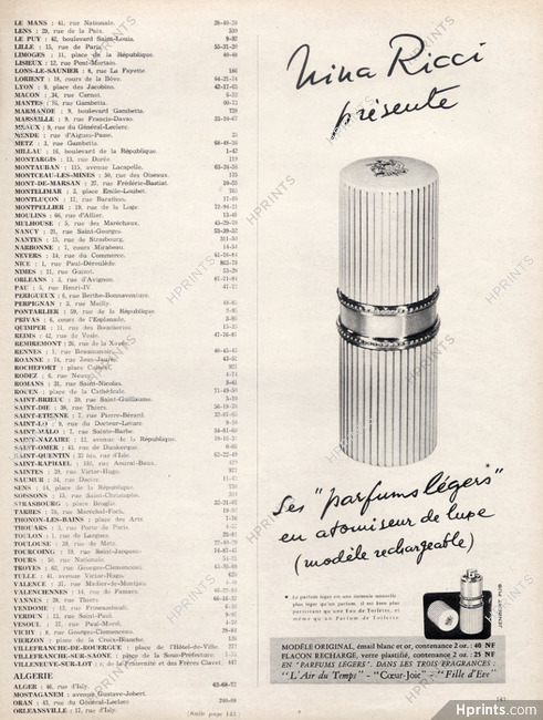 Nina Ricci (Perfumes) 1960