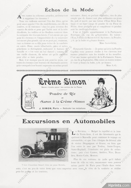Crème Simon (Cosmetics) 1907