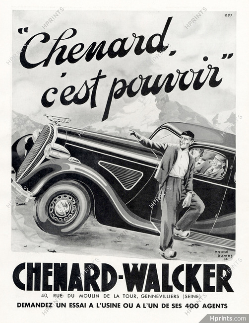 Chenard & Walcker 1936 "Chenard, c'est pouvoir" André Dumas