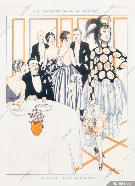 Fabiano 1920 Elegant Parisienne Roaring Twenties Fashion Illustration