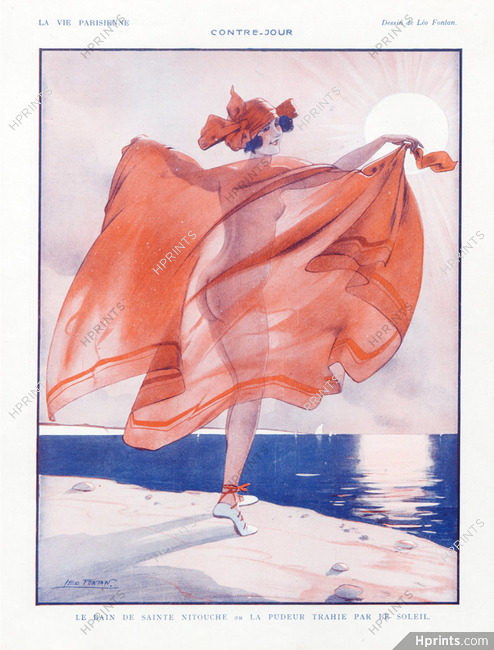 Léo Fontan 1923 Contre-Jour, Nude Bathing Beauty