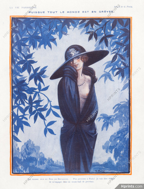 Georges Pavis 1922 ''La Femme nue du Bois de Boulogne'' Exhibitionism