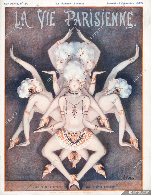 Armand Vallée 1925 La Revue Blanche, Chorus Girl, Topless, Music Hall, Dancers