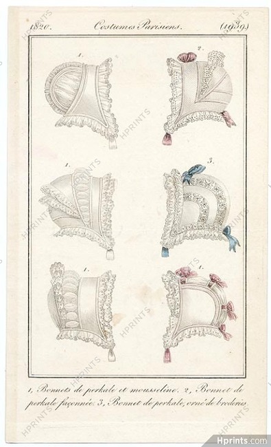 Le Journal des Dames et des Modes 1820 Costume Parisien N°1939