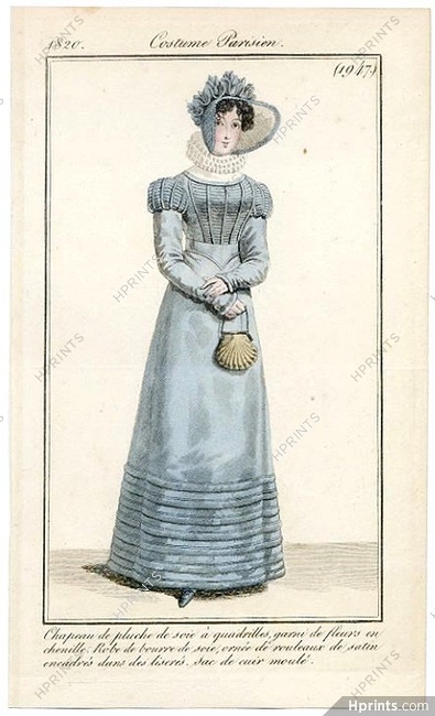 Le Journal des Dames et des Modes 1820 Costume Parisien N°1947