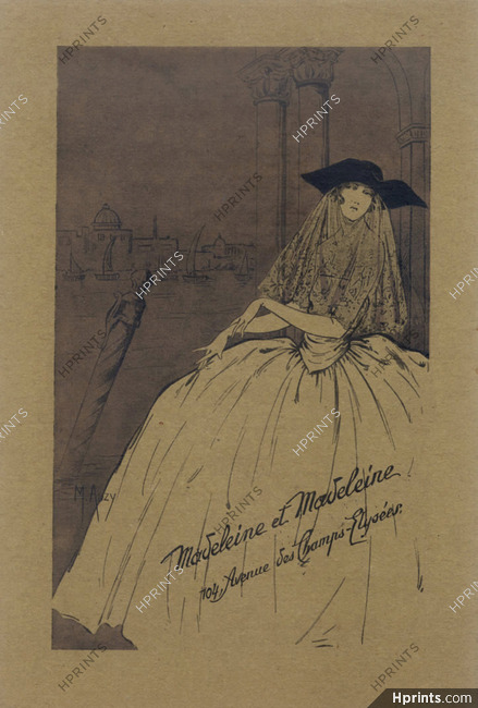 M. Auzy 1922 Madeleine & Madeleine, Venice, Gondola