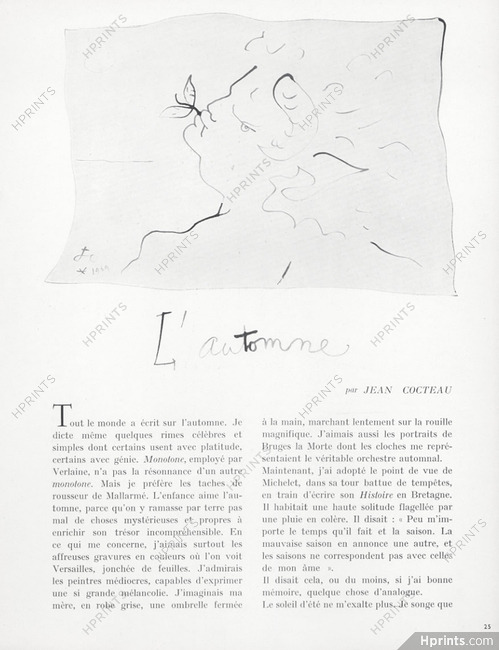 L'automne, 1949 - Autumn, Text by Jean Cocteau