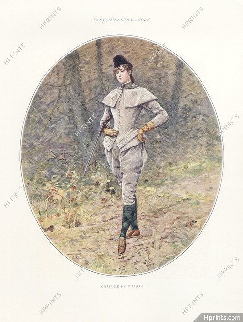 Fashion Illustration 1902 Costume de Chasse, Huntress