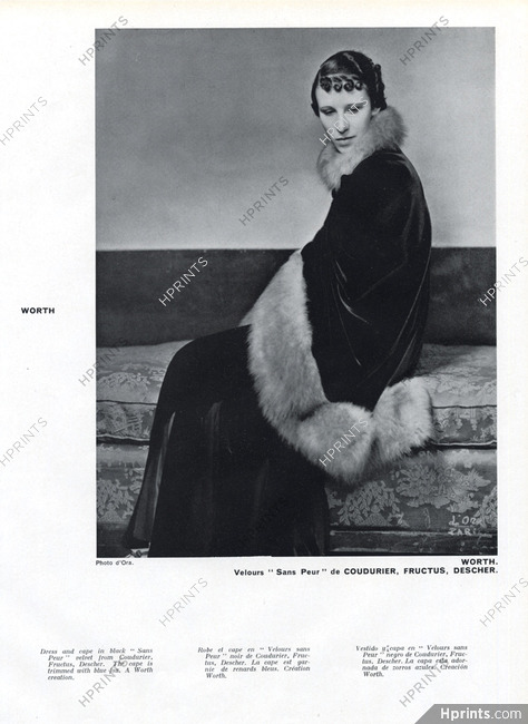 Worth 1934 Dress and Cape in black