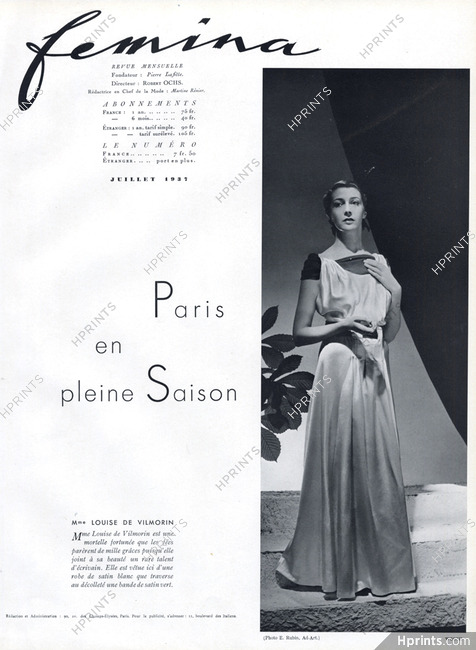 Worth (Couture) 1937 Louise De Vilmorin, Evening Gown, Eugène Rubin