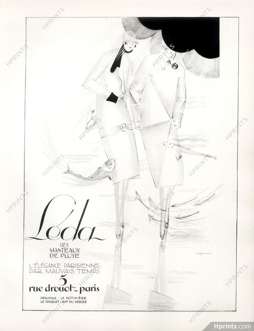Léda (Raincoat) 1928 Yan Bernard Dyl, Original Lithograph