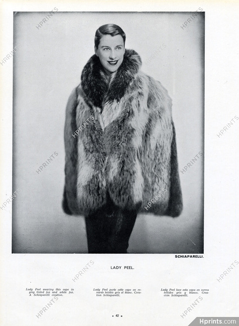 Schiaparelli 1934 Lady Peel, Fur Cape, Fashion Photography