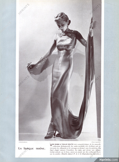 Schiaparelli 1937 Evening Gown, Cothurnes lacés, Boris Lipnitzki