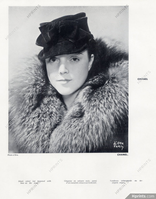 Chanel (Millinery) 1934 Madame D'Ora — Clipping