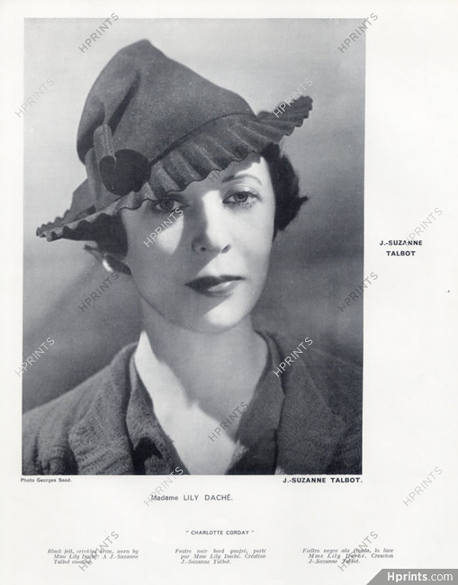 Suzanne Talbot 1934 Madame Lily Daché as model