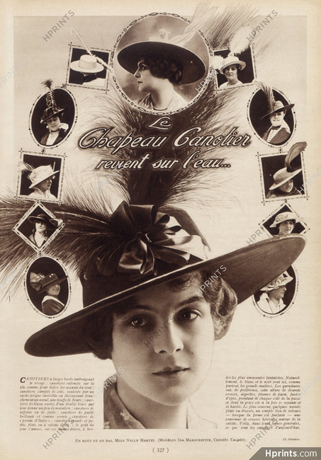 Ida Margueritte (Millinery) 1914 Boaters, Nelly Martylas model