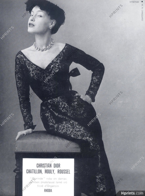 Christian Dior 1951 black dinner dress, Photo Philippe Pottier