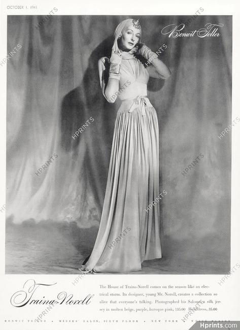 Traina Norell (Couture) 1941 Evening Gown