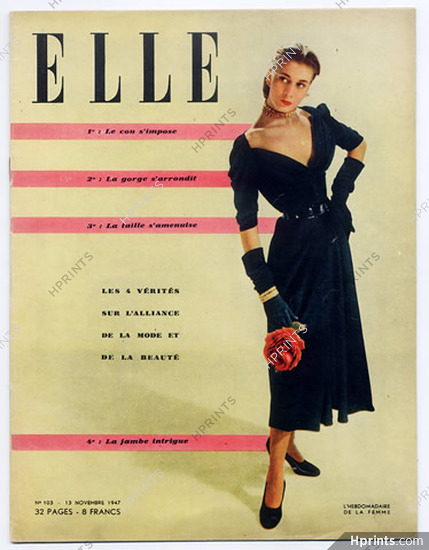 ELLE N 103 du 4 Novembre 1947 Christian Dior Rene Gruau