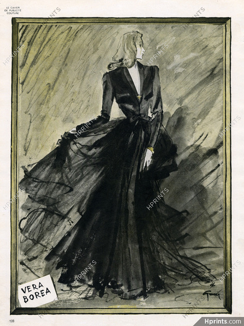 Véra Boréa 1945 Evening Gown René Gruau