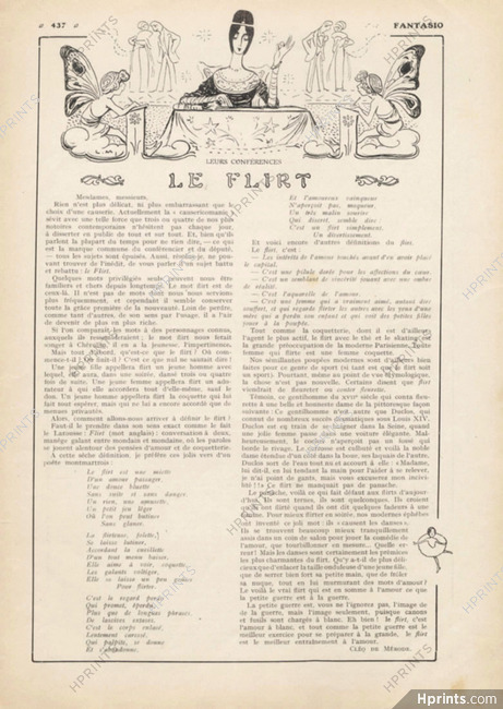 Le Flirt, 1911 - Conference, Texte par Cléo de Mérode