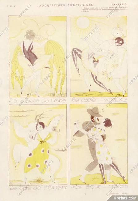 Charles Martin 1919 "New American Dances" Danse du Crabe, Cake-Walk, Danse de l'Ours, Fox-Trot
