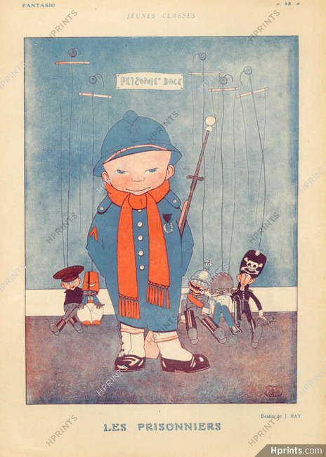 Jean Ray 1917 Les Prisonniers Little Boy Soldier Puppets Toys