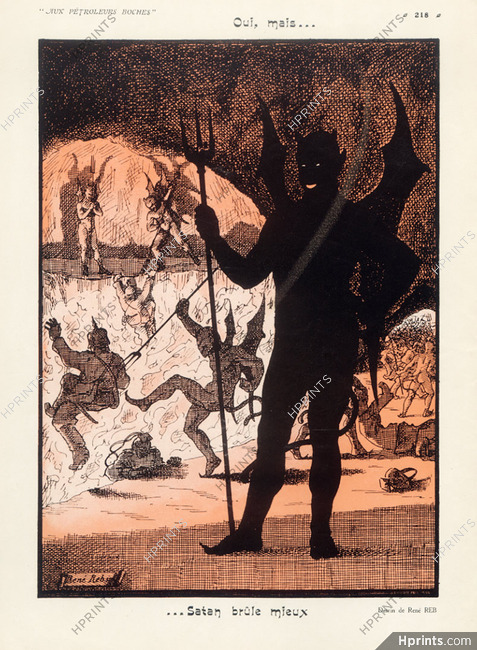 René Reb 1915 Satan Devil