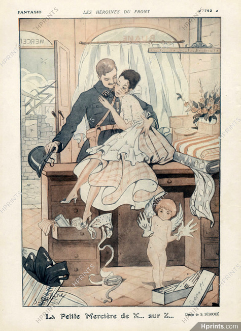 La Petite Mercière, 1916 - Suzanne Sesbouë Haberdasher, Lovers