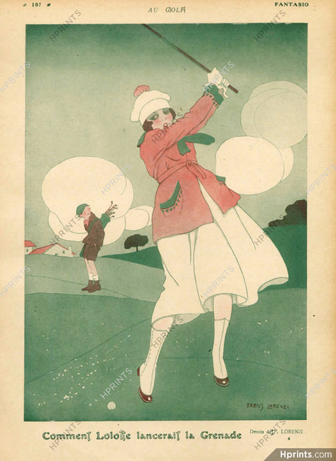 Lorenzi 1917 Sexy Girl Golfer