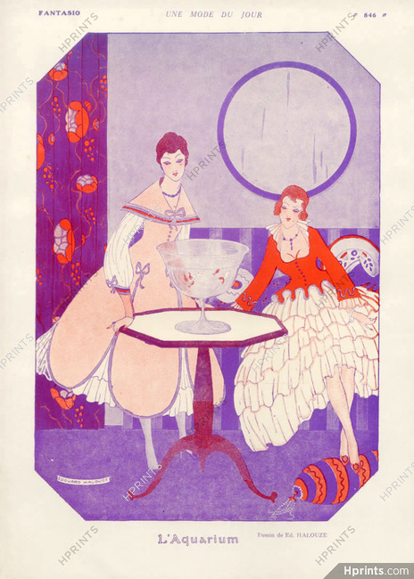 Edouard Halouze 1916 Aquarium, Elegant Parisienne