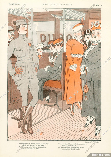 Fabiano 1915 Soldier in the Métropolitain,, Dubonnet Metro Station Advert