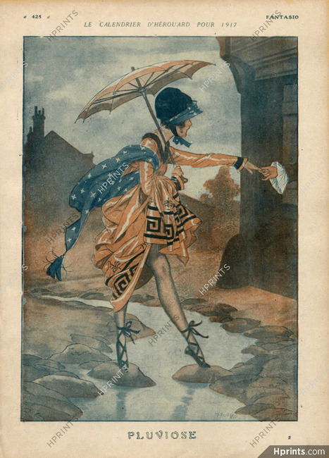 Hérouard 1917 Le Calendrier d'Hérouard, Pluviose, Rain