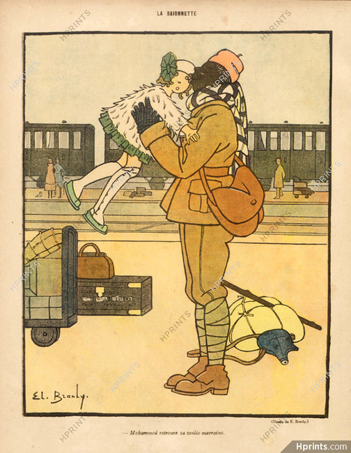 Elisabeth Branly 1918 Mohamed with his Pretty Godmother, Train Station