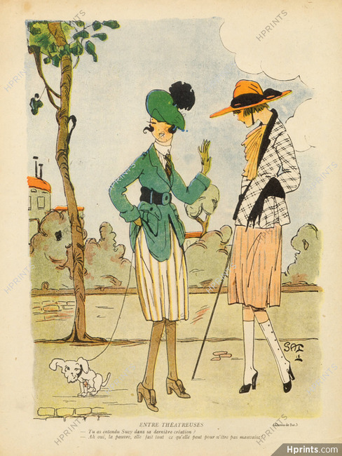 Sat 1918 "Les Théatreuses", Elegant Parisienne